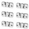 Moicstiy 6 Pairs Flush Mount Bracket 44 x 19mm Stainless Steel Wall Mount Bracket Removable Mounting Hook for Headboard Wall Mirrors Picture and Art Gallery