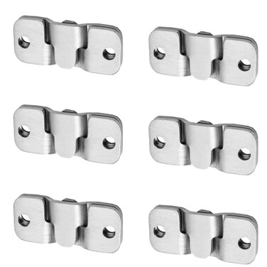 Moicstiy 6 Pairs Flush Mount Bracket 44 x 19mm Stainless Steel Wall Mount Bracket Removable Mounting Hook for Headboard Wall Mirrors Picture and Art Gallery