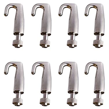 BOLWHAO 8 PCS Adjustable Hooks for Gallery Picture Hanging System fits 1mm15 mm Wire RopeAdjustable Metal Art Gallery Display Wire Rope Hanger Hooks