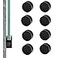 Funnytek Frameless Mirror Mounting Hardware Kit Zinc Alloy Mirror Holder Clips Round Shape DualScrew Fixing Mirror Glass Hanging Bracket with Screws and Anchors Fit for 35mm Thickness Black Set of 8