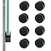 Funnytek Frameless Mirror Mounting Hardware Kit Zinc Alloy Mirror Holder Clips Round Shape DualScrew Fixing Mirror Glass Hanging Bracket with Screws and Anchors Fit for 35mm Thickness Black Set of 8