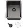 Hovheir Black Bar Sink Undermount 12x16 Small Kitchen Sink Undermount Bar Sinks 16 Gauge Black Stainless Steel Single Bowl Wet Rv Sinks with Bottom Grid