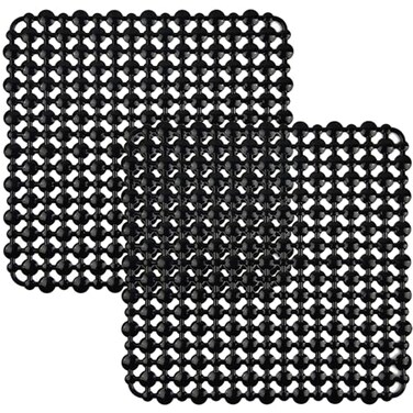 Coopay 2 Pack Kitchen Sink Mat Plastic Sink Protect Mat PVC EcoFriendly Kitchen Adjustable Stainless SteelPorcelain Dish Drying Pad Sink Protector for Bottom of Kitchen Sink 11 x 11 Inches Black