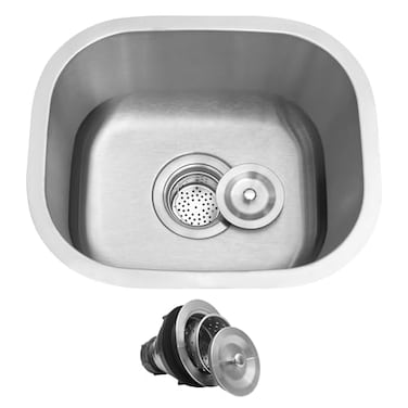 MONSINTA Bar Sink 14 x 12 x 8 Undermount Kitchen Sink T304S Stainless Steel RV Kitchen Sinks Small Kitchen Sinks With Sink Drain Strainer Use at Rv BarOutdoor Laundry and UtilityBathroom