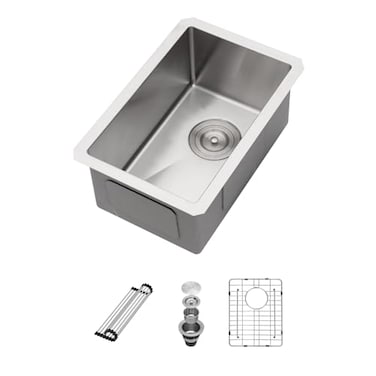 Sarlai Stainless Steel Bar Sink Undermount 10x18x8 Undermount Bar Prep RV Small Kitchen Sink 16 Gauge Stainless Steel Single Bowl Under Counter Small Outdoor Sinks Basin