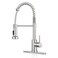 KHQF Kitchen Faucet with Pull Down SprayerCommercial Single Handle Stainless Steel Kitchen Faucets with Deck Plate Brush Nickel