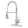 KHQF Kitchen Faucet with Pull Down SprayerCommercial Single Handle Stainless Steel Kitchen Faucets with Deck Plate Brush Nickel