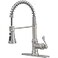 BATHFINESSE Bathfinesse Kitchen Faucet with Pull Down Sprayer Brushed Nickel Finish 360 Degree Swivel Nozzle 3 Spray Modes Easy Installation LeadFree Solid Brass Construction 10 Inch Deck Plate