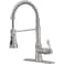 BATHFINESSE Bathfinesse Kitchen Faucet with Pull Down Sprayer Brushed Nickel Finish 360 Degree Swivel Nozzle 3 Spray Modes Easy Installation LeadFree Solid Brass Construction 10 Inch Deck Plate