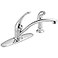 DELTA Delta Foundations Chrome Kitchen Faucet with Side Sprayer Contemporary 4 Hole Kitchen Sink Faucet Single Handle Chrome B4410LF