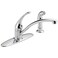DELTA Delta Foundations Chrome Kitchen Faucet with Side Sprayer Contemporary 4 Hole Kitchen Sink Faucet Single Handle Chrome B4410LF
