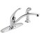 DELTA Delta Foundations Chrome Kitchen Faucet with Side Sprayer Contemporary 4 Hole Kitchen Sink Faucet Single Handle Chrome B4410LF