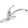 DELTA Delta Foundations Chrome Kitchen Faucet Contemporary 3 Hole Kitchen Sink Faucet Single Handle Chrome B1310LF