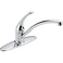 DELTA Delta Foundations Chrome Kitchen Faucet Contemporary 3 Hole Kitchen Sink Faucet Single Handle Chrome B1310LF