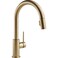 DELTA Delta Trinsic Brushed Gold Kitchen Faucet with Pull Down Sprayer Modern Single Hole Kitchen Sink Faucet Single Handle Champagne Bronze 9159CZDST