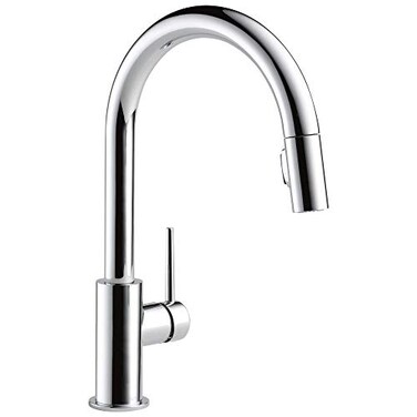 DELTA Delta Trinsic Chrome Kitchen Faucet with Pull Down Sprayer Modern Single Hole Kitchen Sink Faucet Single Handle Chrome 9159DST