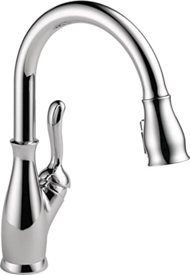 DELTA Delta Leland Chrome Kitchen Faucet with Pull Down Sprayer Traditional Single Hole Kitchen Sink Faucet Single Handle Chrome 9178DST
