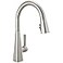 DELTA Delta Lenta Brushed Nickel Kitchen Faucet with Pull Down Sprayer Modern Single Hole Kitchen Sink Faucet Single Handle SpotShield Stainless 19802ZSPDST