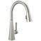 DELTA Delta Lenta Brushed Nickel Kitchen Faucet with Pull Down Sprayer Modern Single Hole Kitchen Sink Faucet Single Handle SpotShield Stainless 19802ZSPDST