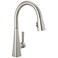 DELTA Delta Lenta Brushed Nickel Kitchen Faucet with Pull Down Sprayer Modern Single Hole Kitchen Sink Faucet Single Handle SpotShield Stainless 19802ZSPDST