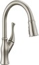 DELTA Delta Ophelia Brushed Nickel Kitchen Faucet with Pull Down Sprayer Modern Single Hole Kitchen Sink Faucet Single Handle SpotShield Stainless 19888ZSPDST