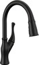 DELTA Delta Ophelia Matte Black Kitchen Faucet with Pull Down Sprayer Modern Single Hole Kitchen Sink Faucet Single Handle Matte Black 19888ZBLDST