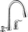 DELTA Delta Kate Chrome Kitchen Faucet with Pull Down Sprayer and Soap Disperser Modern Two Hole Kitchen Sink Faucet Single Handle Chrome 16970SDDST