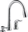 DELTA Delta Kate Chrome Kitchen Faucet with Pull Down Sprayer and Soap Disperser Modern Two Hole Kitchen Sink Faucet Single Handle Chrome 16970SDDST