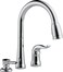 DELTA Delta Kate Chrome Kitchen Faucet with Pull Down Sprayer and Soap Disperser Modern Two Hole Kitchen Sink Faucet Single Handle Chrome 16970SDDST