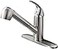 Ufaucet UFAUCET Kitchen Faucet with Pull Out Sprayer Low Profile Stainless Steel Single Handle Brushed Nikcel Utility Laundry Sink Faucet 1 or 3 Hole Grifo De Cocina