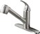 Ufaucet UFAUCET Kitchen Faucet with Pull Out Sprayer Low Profile Stainless Steel Single Handle Brushed Nikcel Utility Laundry Sink Faucet 1 or 3 Hole Grifo De Cocina