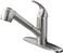 Ufaucet UFAUCET Kitchen Faucet with Pull Out Sprayer Low Profile Stainless Steel Single Handle Brushed Nikcel Utility Laundry Sink Faucet 1 or 3 Hole Grifo De Cocina