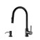 havin Havin Black Kitchen Faucet with Pull Down Sprayer High Arc Stainless Steel MaterialUse cUPC CartridgeWithout Deck Platewith an Extra Sprayer Head and A Spare Soap Dispenser