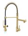 Fapully Single Handle High Arc Brushed Gold Pull Down Kitchen Faucet LEDSingle Level Kitchen Sink Faucets with Pull Down Sprayer