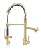 Fapully Single Handle High Arc Brushed Gold Pull Down Kitchen Faucet LEDSingle Level Kitchen Sink Faucets with Pull Down Sprayer
