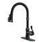 BWE Solid Brass Kitchen Faucet Oil Rubbed Bronze Kitchen Sink Faucet with Pull Down Sprayer 3 Spray Modes Single Handle High Arc with Deck Plate CommercialFarmhouseBar Sink Faucet