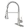 BWE Kitchen Faucet 1 or 3 Hole Brushed Nickel Kitchen Sink Faucet with Pull Down Sprayer Single Handle High Arc Faucet with 3 Mode Spray for RV Farmhouse Bar Kitchen Solid Brass Construction