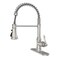 BWE Kitchen Faucet 1 or 3 Hole Brushed Nickel Kitchen Sink Faucet with Pull Down Sprayer Single Handle High Arc Faucet with 3 Mode Spray for RV Farmhouse Bar Kitchen Solid Brass Construction