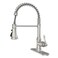 BWE Kitchen Faucet 1 or 3 Hole Brushed Nickel Kitchen Sink Faucet with Pull Down Sprayer Single Handle High Arc Faucet with 3 Mode Spray for RV Farmhouse Bar Kitchen Solid Brass Construction