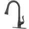APPASO Matte Black Kitchen Faucet with Pull Down Sprayer High Arc Single Handle Faucet for Kitchen Sink with 3 Modes Spray Head cUPCCertified PullOut Hose Water Supply Tubing Valve