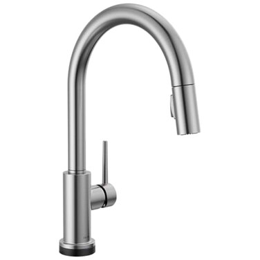 DELTA Delta Trinsic Touchless Kitchen Faucet with Touch Technology Brushed Nickel Kitchen Sink Faucet with Pull Down Sprayer Single Hole Arctic Stainless 9159TLARDST