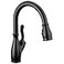DELTA Delta Leland Matte Black Touch Kitchen Faucet with Pull Down Sprayer Traditional Single Hole Touch On Kitchen Sink Faucet Single Handle Matte Black 9178TBLDST