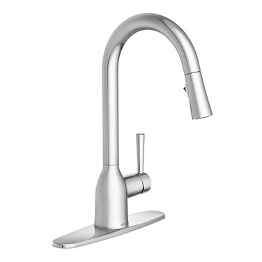 Moen Adler Chrome OneHandle High Arc Kitchen Sink Faucet with Power Clean Modern Kitchen Faucet with Pull Down Sprayer 87233