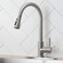 IKEBANA Kitchen Faucet Brushed Nickel Kitchen Sink Faucet with Pull Down Sprayer High Arc Single Handle Stainless Steel Pull Out Faucet for Kitchen Sink