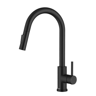 Tohlar Black Kitchen Faucets with PullDown Sprayer Single Handle Kitchen Faucet Modern Stainless Steel Kitchen Sink Faucet with Deck Plate