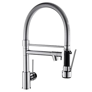 Fapully Chrome Faucet for Kitchen SinkKitchen Faucets with Pull Down SprayerCommercial Single Handle Kitchen Faucet