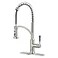 GUUKAR Kitchen Faucet with Pull Down Sprayer Single Handle Brushed Nickel High Arc Commercial Farmhouse Kitchen Sink Faucet with Deck Plate