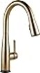 DELTA Delta Essa Brushed Gold Touch Kitchen Faucet with Pull Down Sprayer Modern Single Hole Touch On Kitchen Sink Faucet Single Handle Champagne Bronze 9113TCZDST