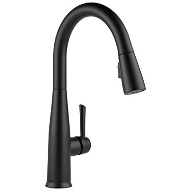 DELTA Delta Essa Matte Black Touch Kitchen Faucet with Pull Down Sprayer Modern Single Hole Touch On Kitchen Sink Faucet Single Handle Matte Black 9113TBLDST