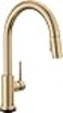DELTA Delta Trinsic Brushed Gold Touch Kitchen Faucet with Pull Down Sprayer Modern Single Hole Touch On Kitchen Sink Faucet Single Handle Champagne Bronze 9159TCZDST